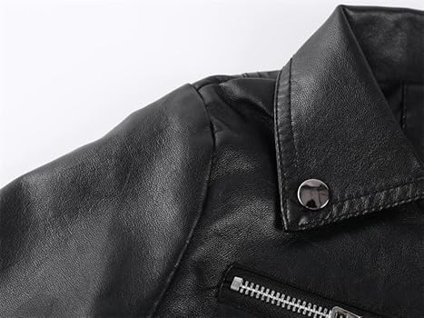 Amazon.com: Boys Girls Trendy Stand Collar PU Leather Moto